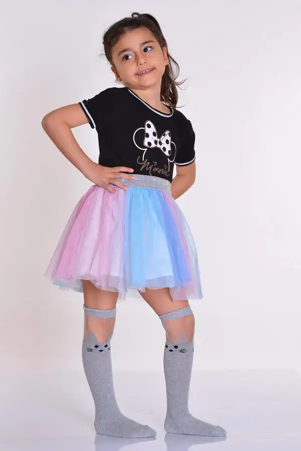 Idilfashion Cat Tulle Children Lower Stocking-Gray (3'LÜ PACKAGE)