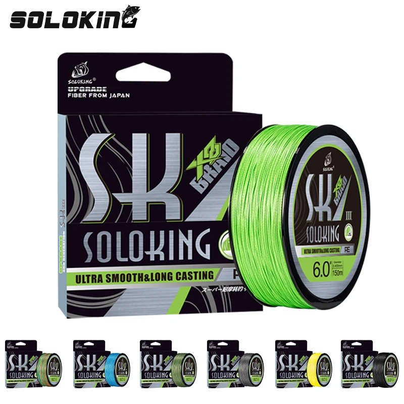 SOLOKING 150M PE Fishing Line 8 Strands Braided Fishing Line 18-100LB Strong Power Multifilament Thread For Carp And Bass