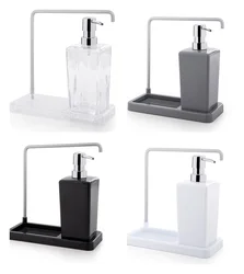 Dispensador de jabón líquido con colgador giratorio de 360 °, soporte colgante para platos y esponjas, accesorios de cocina y baño, botellas de lavado de 5 colores