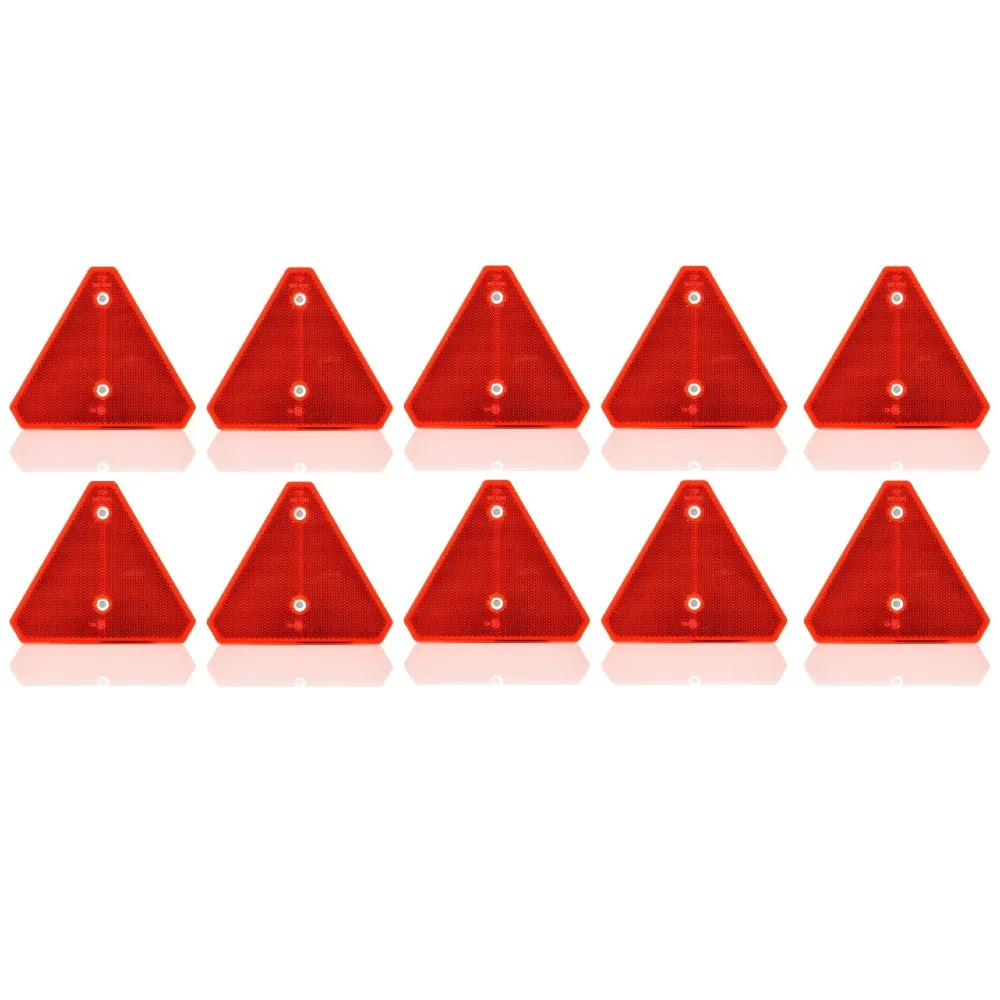 10 pcs Was Cat Romper Triangle Reflector Red Warning Mark Reflective Safety Plate Caravan Trailer Truck