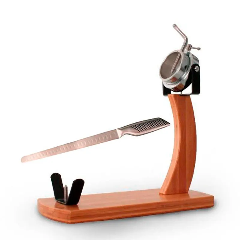 Franquihogar-Jamonero stand for 37,5 cm palletilla and Jamonero knife with steel handle | 25 cm knife edge