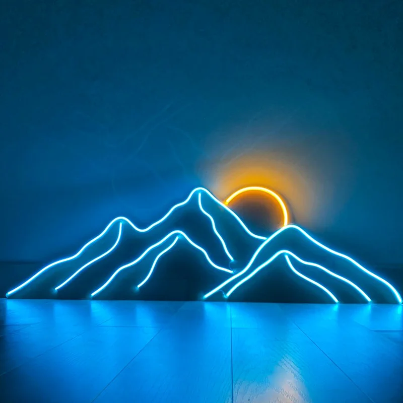 

Mountains Led Neon Sign Customized Sunrise Home Decor Sunset Wall Art Indoor Bedroom Wall Decoration New Arrivals 2023