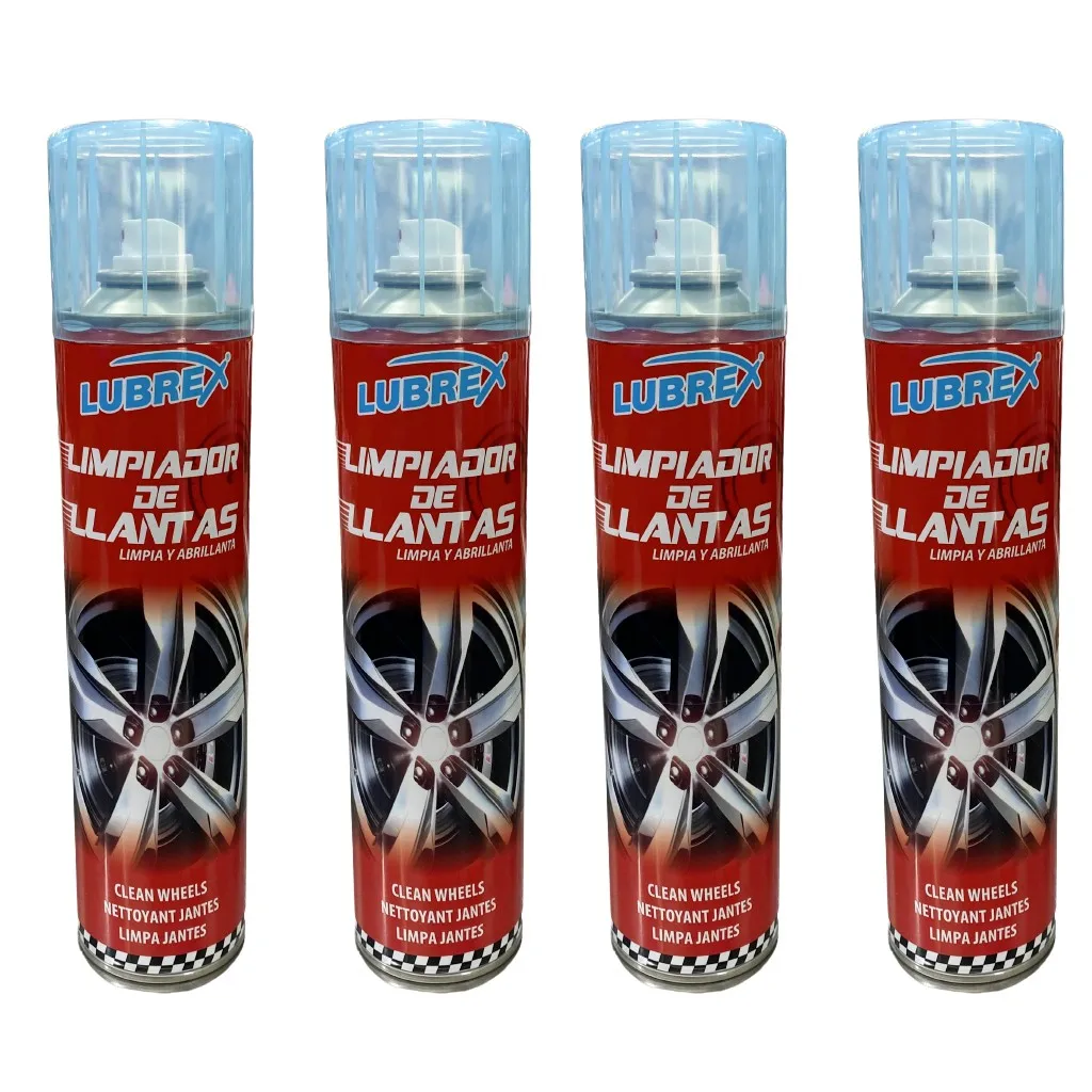 Pack 4 Limpiadores de Llantas Limpia y Abrillanta (400 ml) Para Coches Automoviles