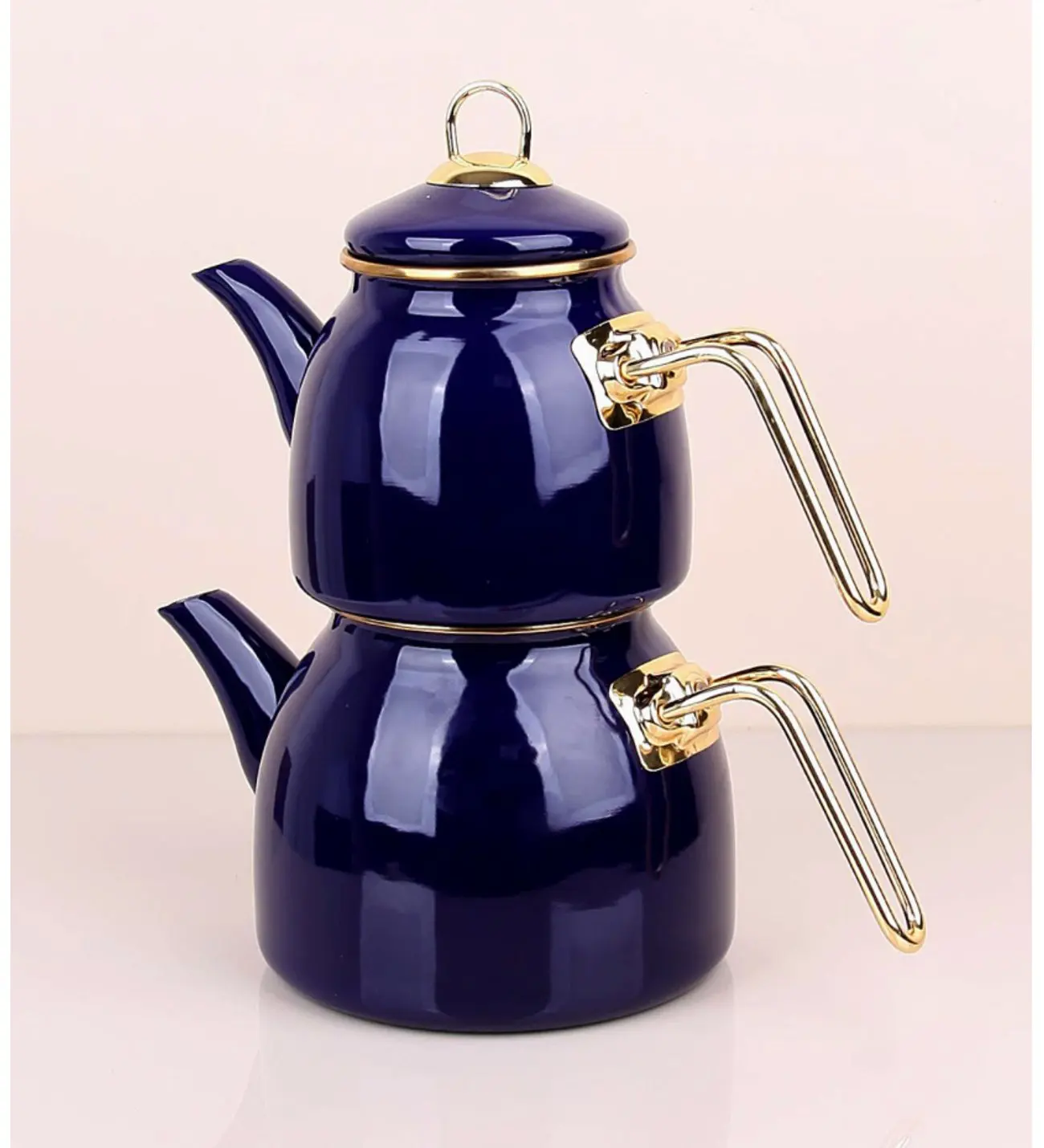 Turkish Tea Pot Set with Ergonomic Handle Polish Free Shipping