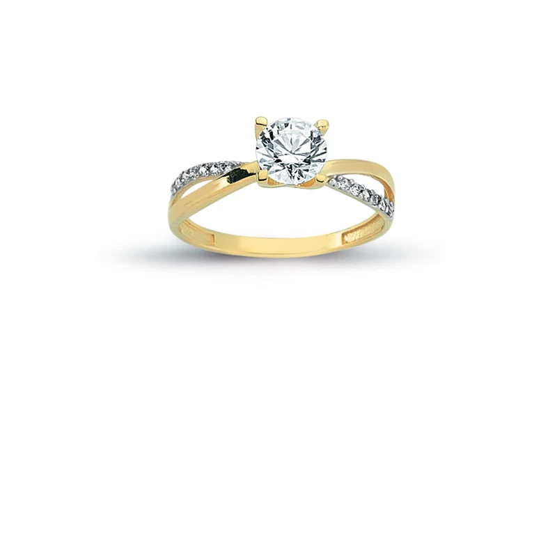 14K Solid Gold Solitaire Elegant Engagement Wedding Ring