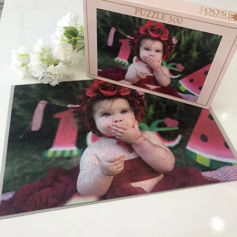 Personalized Family Photo Puzzle DIY Custom Jigsaw Baby Wedding Birthday Anniversary Valentine Gifts 260 500 100 pcs PUZZLE