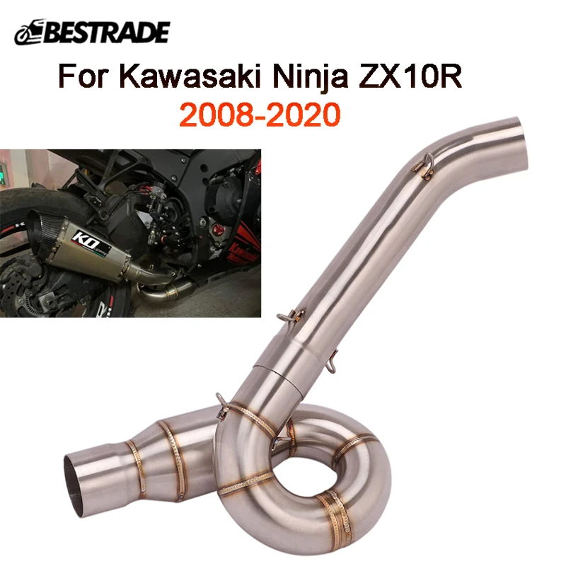 

Motorcycle Mid Pipe For Kawasaki ZX10R Ninja 2008-2020 Exhaust Middle Connect Link Tips Slip On 51mm Mufflers Stainless Steel