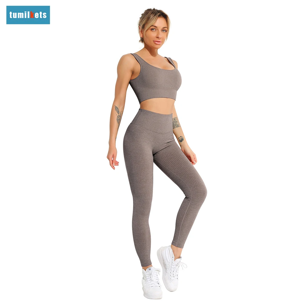 1Piece Seamless Women Sportswear Yoga Sets Workout Clothes Female Tracksuits Outfit Sports Gym Leggings Fitness Bra Top Shorts