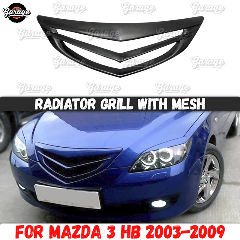 

Radiator grille case for Mazda 3 HB BK 2003-2009 strips style ABS plastic accessories protective body kit car styling tuning