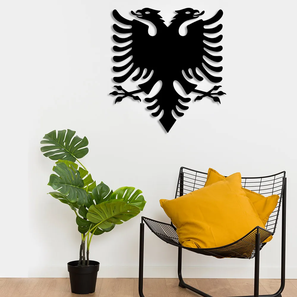 Double Headed Eagle Bird Slipper Wall Room Home Accessory Wooden Table 46x50cm