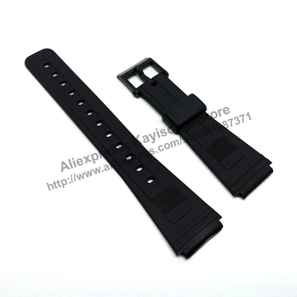 19mm Black Rubber Watch Band / Strap compatible Casio AQ-45 , AQ-46 , W-50U , W-73 , W-86 , DBP-25 , DBA-80