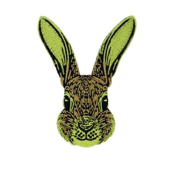 9.6×6.5cm Cute Rabbit Head Forest Embroidery Patches Iron on Clothing Sewing Jacket Shirts Cartoon Badge Decorative Garments