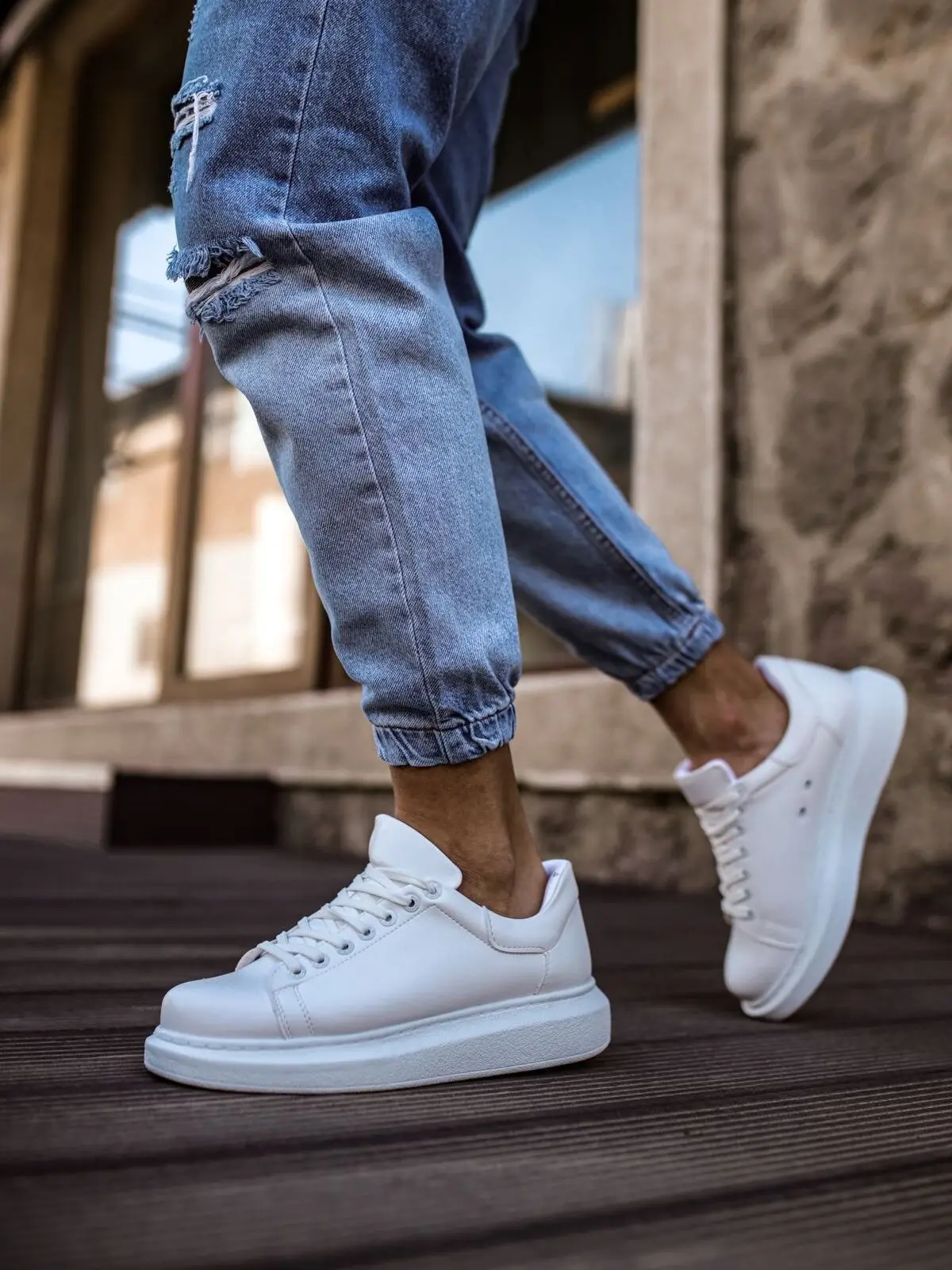 Chekich Zapatillas blancas para hombre 2021 Verano Casual con