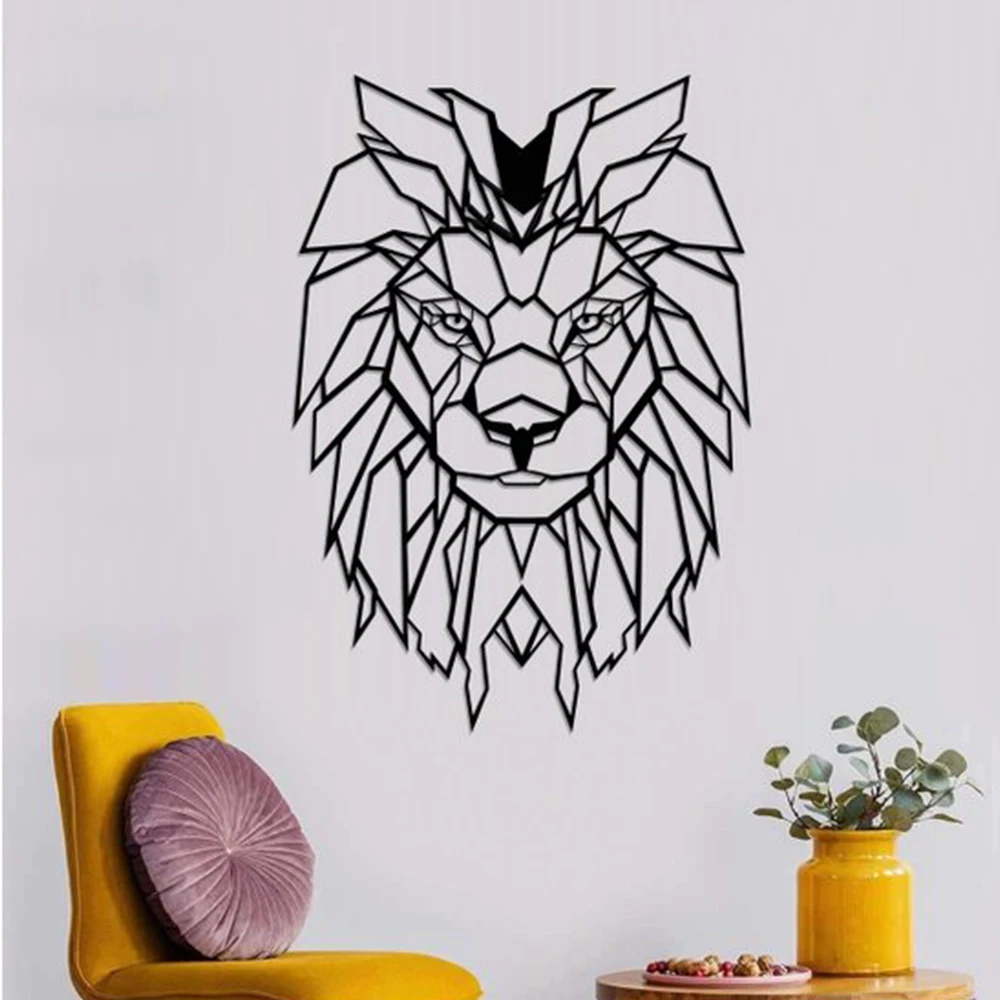 Lion Animal King Metal Wall Art Decor Laser Cut Hanging for Indoor Outdoor Home Office Decorative Garden Bedroom Livingroom