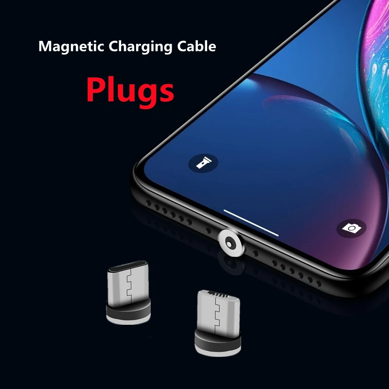 5 Pcs 360 Rotation Runde USB Magnetische Stecker Für Handy Ersatz Teile Konverter Ladekabel Adapter Micro USB Typ C