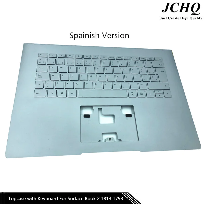 JCHQ  Replacement Top case For Surface Book 2 15 Inch 1813 1793 Keyboard Aluminum Case Spain ES Layout