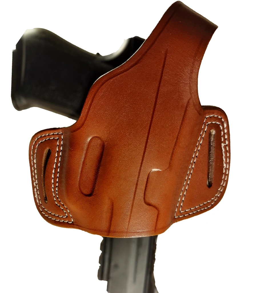 For Grand Power T12 GP Real Cowskin Handmade OWB Carry Two Slot Pancake Thumb Break Pistol Firearm Gun Holster Pouch