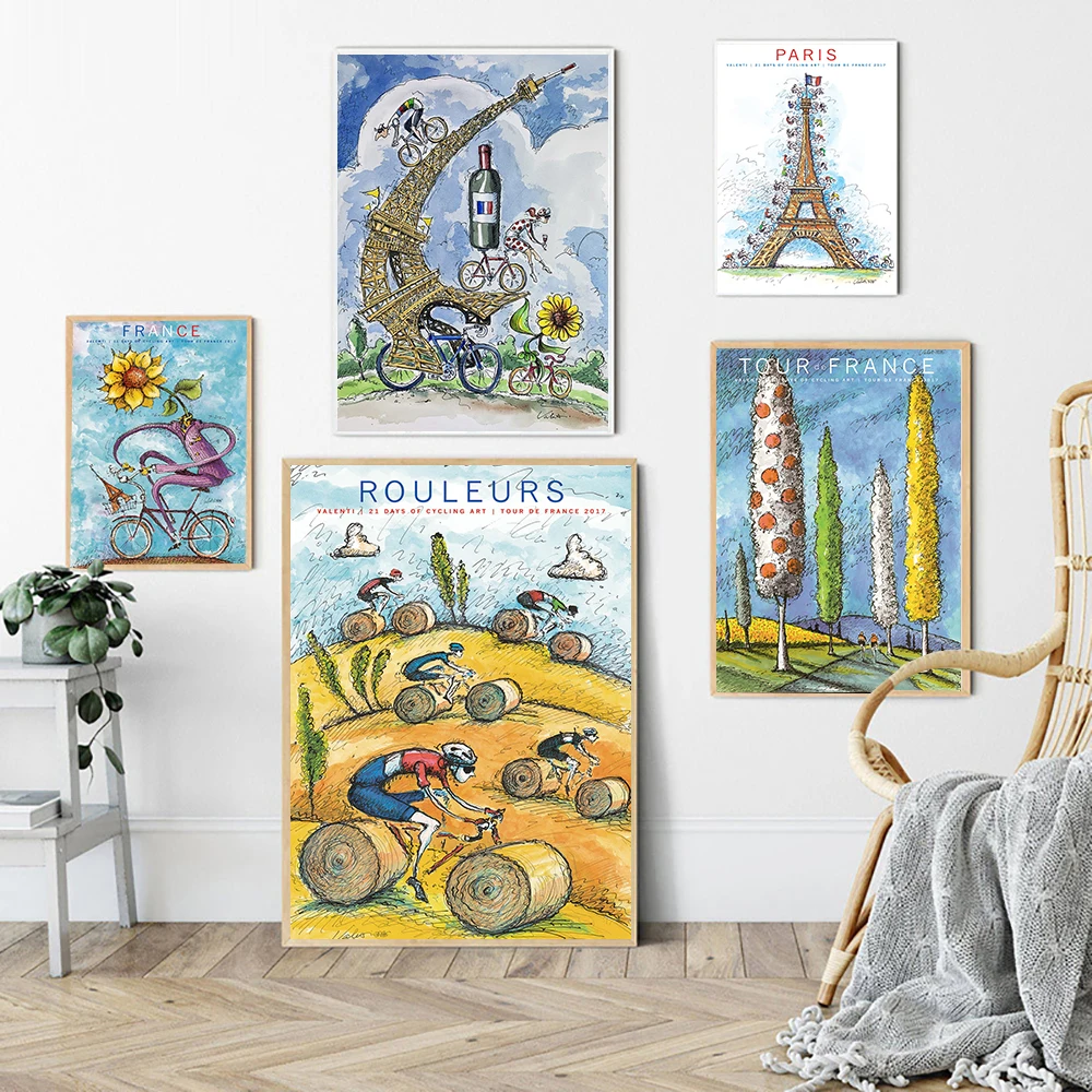 

World City Bike Race Cycling Sports Wall Art Canvas Painting Nordic Posters And Prints Wall Pictures For Living Room Home Decor