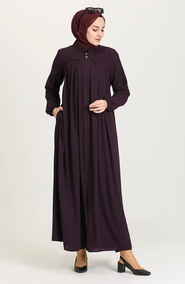 2040 Women Long Sleeve Muslim Abaya Maxi Kaftan women\'s dress Stone Detailed abaya  woman dress Islamic clothing Turkey