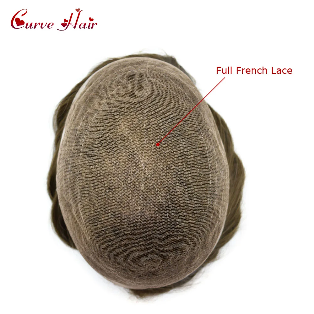 French Lace Mens Toupee Hairline ธรรมชาติต่างๆสี Tird 100% เส้นผมมนุษย์ผู้ชายสีเทา Hairpieces เปลี่ยนระบบ