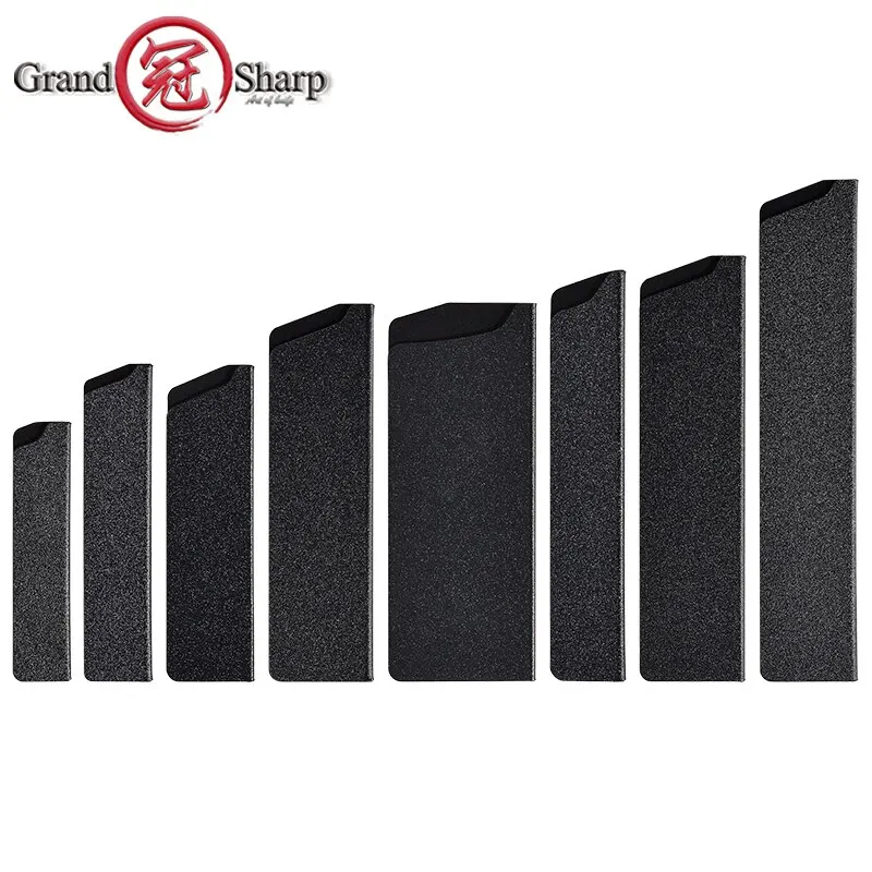 Grandsharp 8-Piece Knife Edge Guard Set Black Universal ABS Plastic Sheath Non-Toxic BPA-Free Felt Lining Chef Kitchen Tools