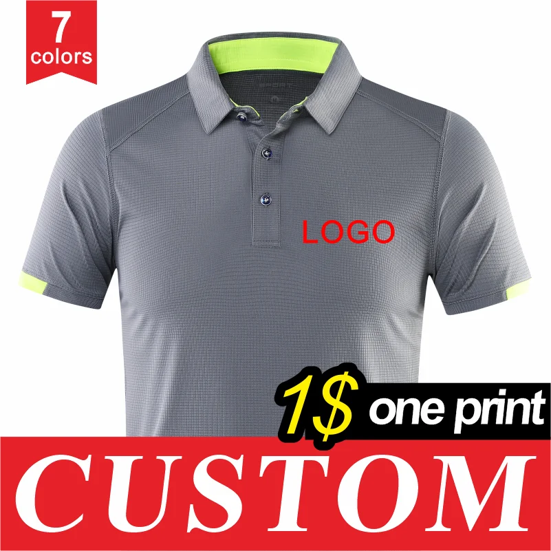 

8 Colors Quick-Drying Breathable Sports Polo Shirt Custom Logo Print Embroidery Design Company Brand Tops S-4xl