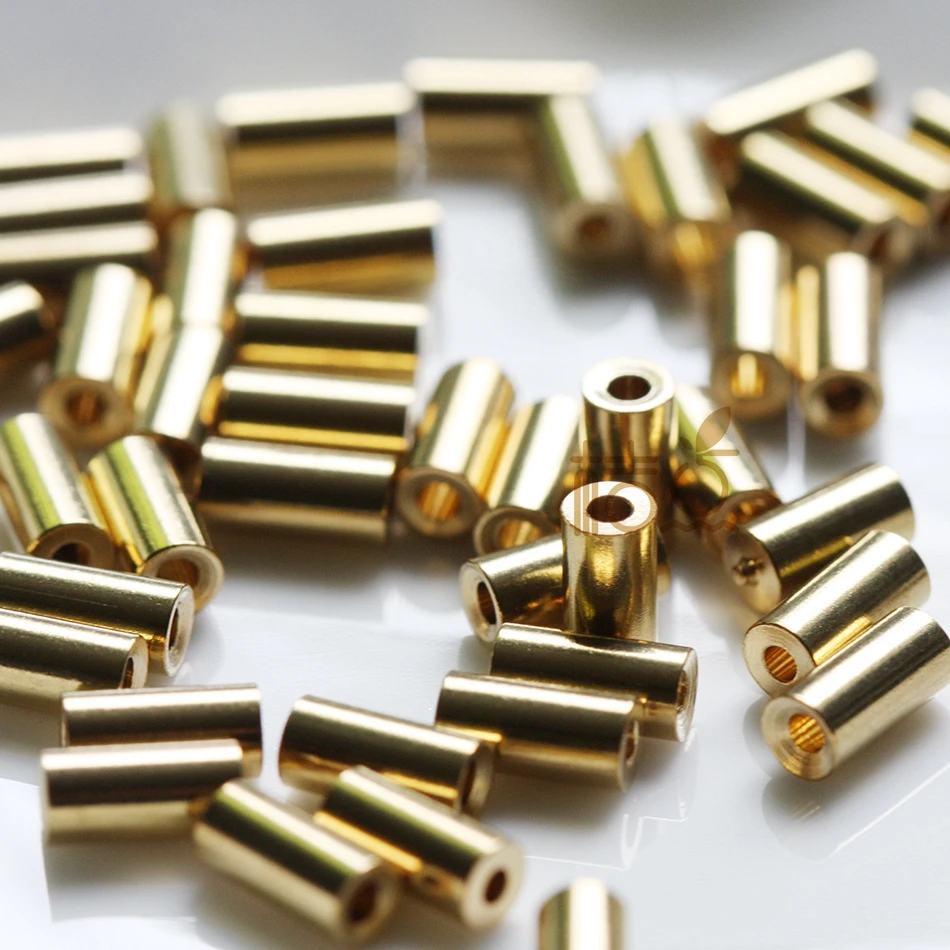 30 Pieces Solid Raw Brass Spacers - Tube 7x3.5mm (4393C-Q-32)