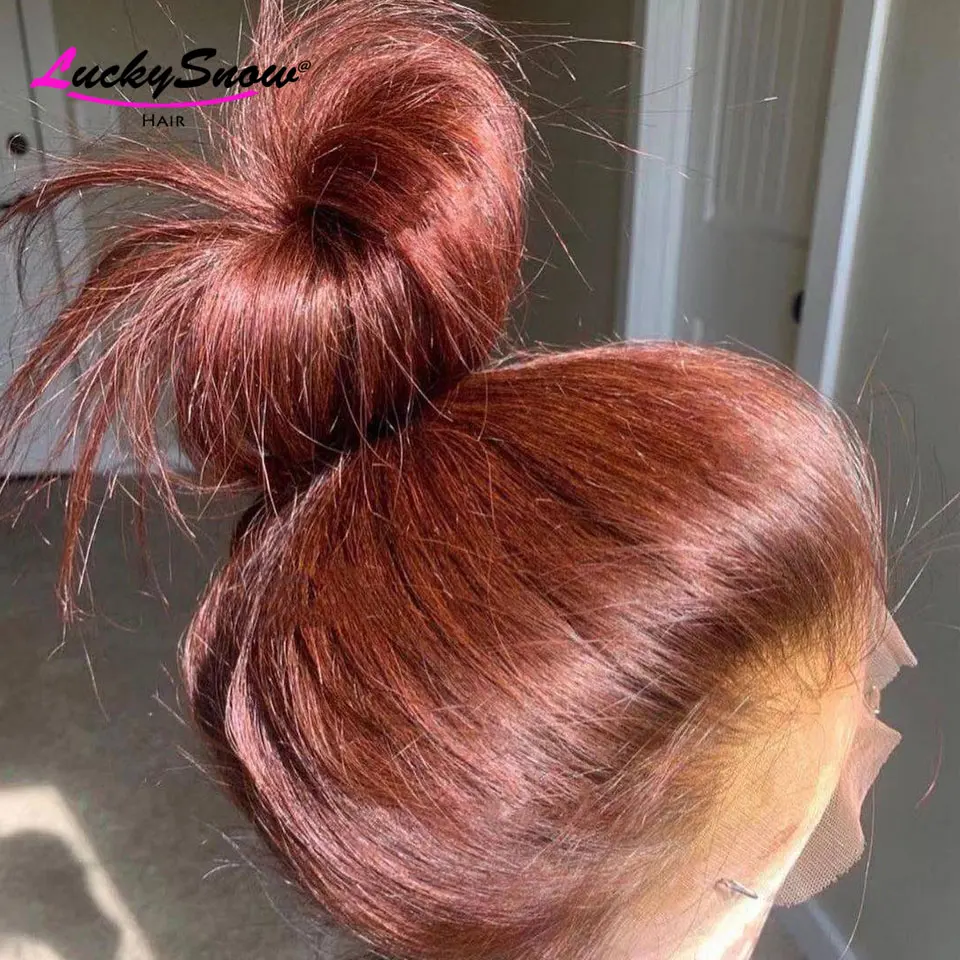 Transparante 13x4 Kant Frontale Pruiken 30 Inch Bruin Recht Braziliaans Menselijk Haar Pruik Cosplay Lijmloos Voor Vrouwen 180 Dichtheid