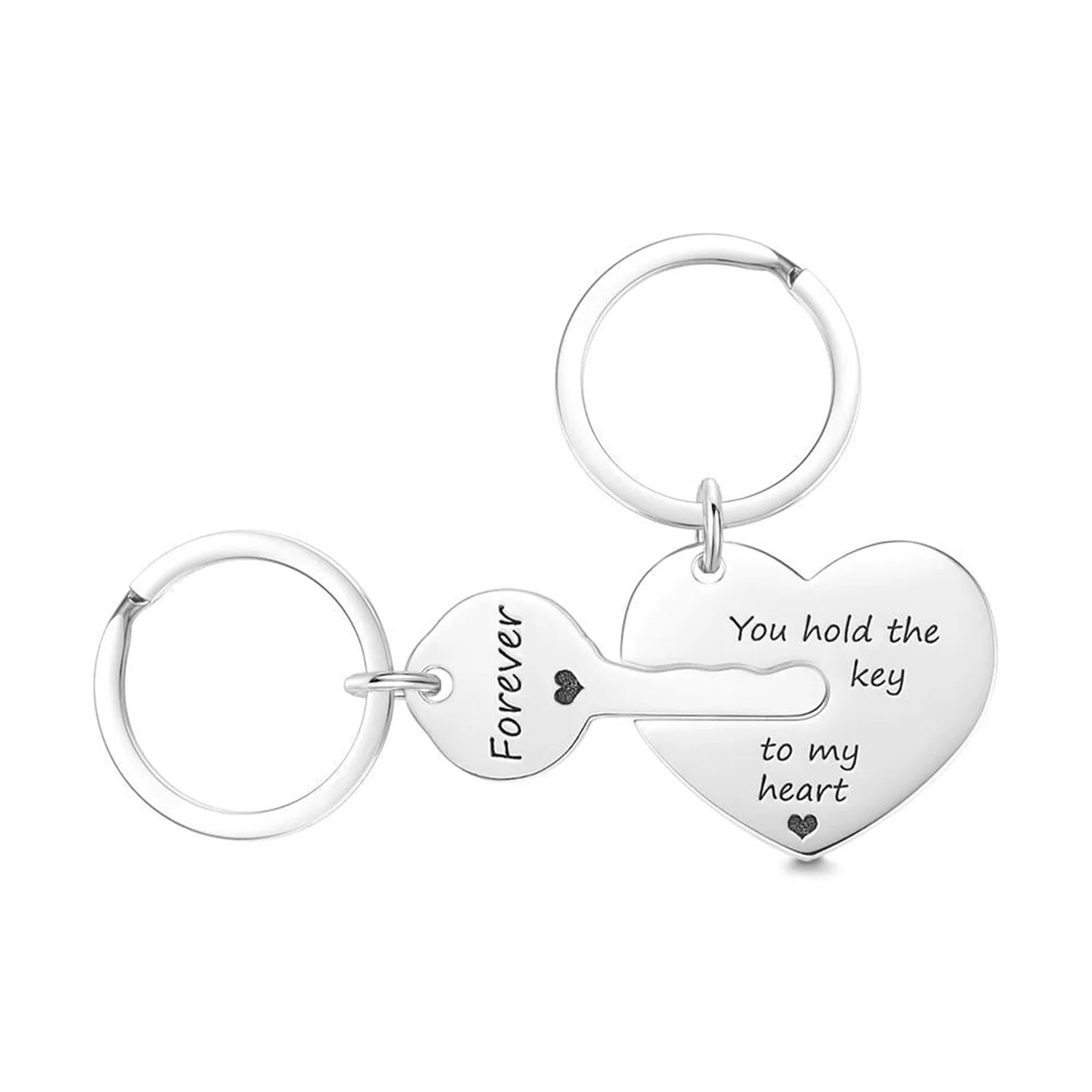 Custom Engraved Couple Keychain Set Hold The Key To My Heart Hot Lovers Gift Wedding Favors Keychain Key Fob Creative Key Chain