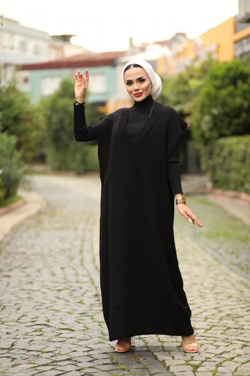 Women Long Dresses Muslim Sweater European Clothes 3Abaya Muslim Robe Hijabi Dress islam abaya turkey Moroccan Tagine autumn