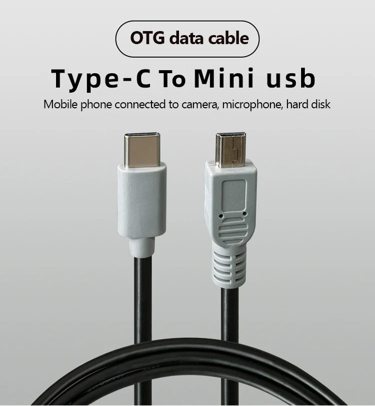 OTG USBC To Mini USB cable Type C 3.1 Male To Mini USB 5 Pin B Male Plug Converter For HUAWEI Samsung xiaomi oppo vivo mobile