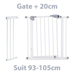 Puerta de seguridad para niños, de 93 - 105 Cm valla de seguridad, protección para bebés, aislamiento de perros