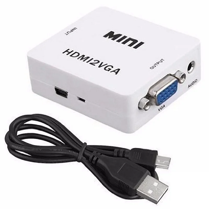 Konwerter BARAC HDMI2VGA HDMI 1080P MINI konwerter Adapter, kompatybilny z VGA, dla PC, laptop, TV, pudełko, PS3. Projektor ekran komputera XBOX