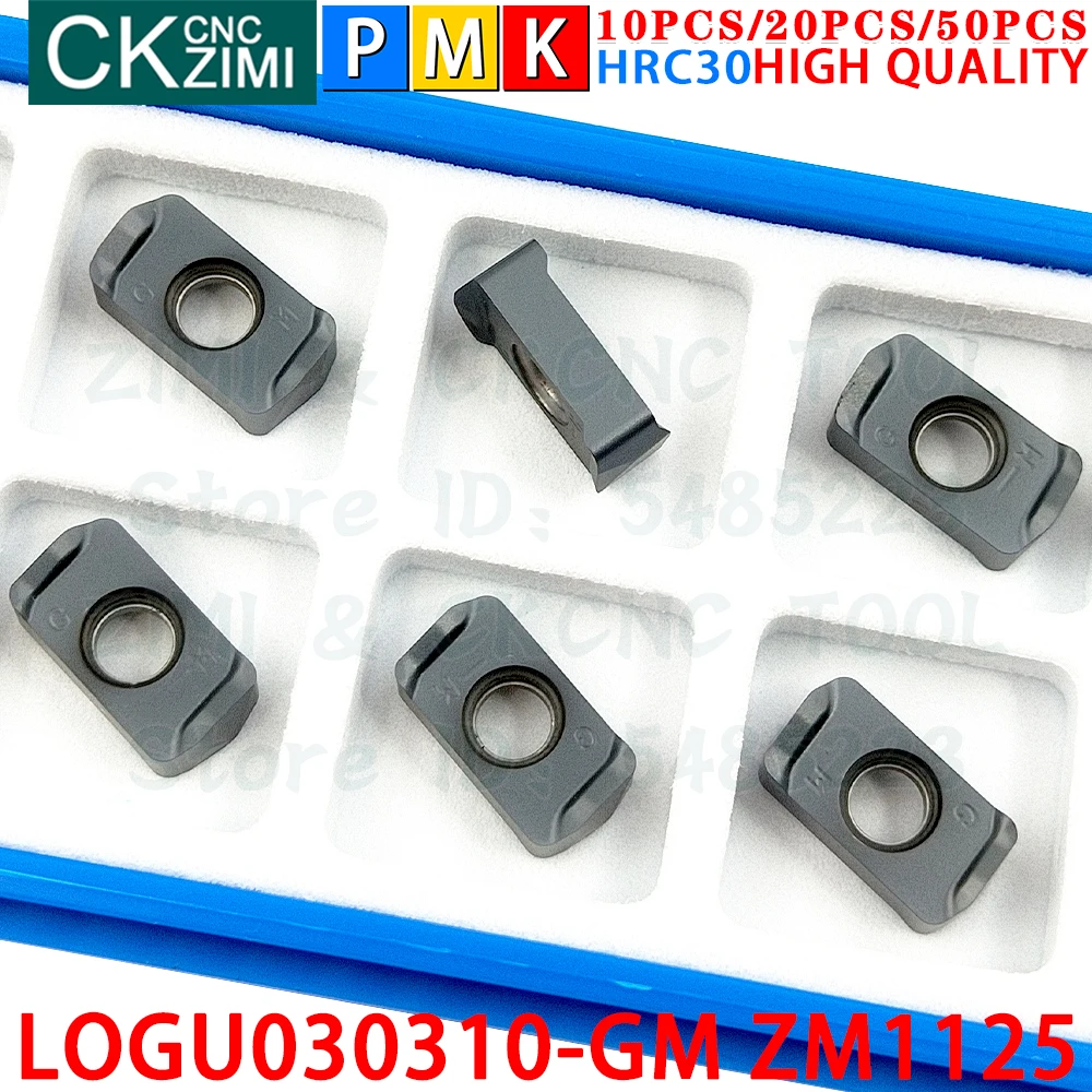 LOGU030310-GM ZM1125 LOGU 030310ER GM ZM1125 inserções de metal duro inserções de fresagem de alimentação rápida CNC torno de metal fresadora ferramenta para fresa de face LNMU03R