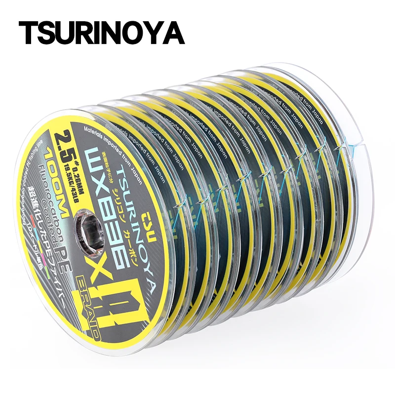 TSURINOYA 100-1000m 25-37lb Line 36 Weaves 8 Strands High Strong Smooth Multifilament PE Fishing Line for Saltwater Fishing