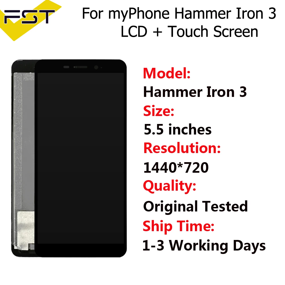 

New Original myPhone Hammer Iron 3 Lcd display Glass Assembly Touch Screen Glass 5.5inch for myPhone Hammer Iron 3 LTE LCD