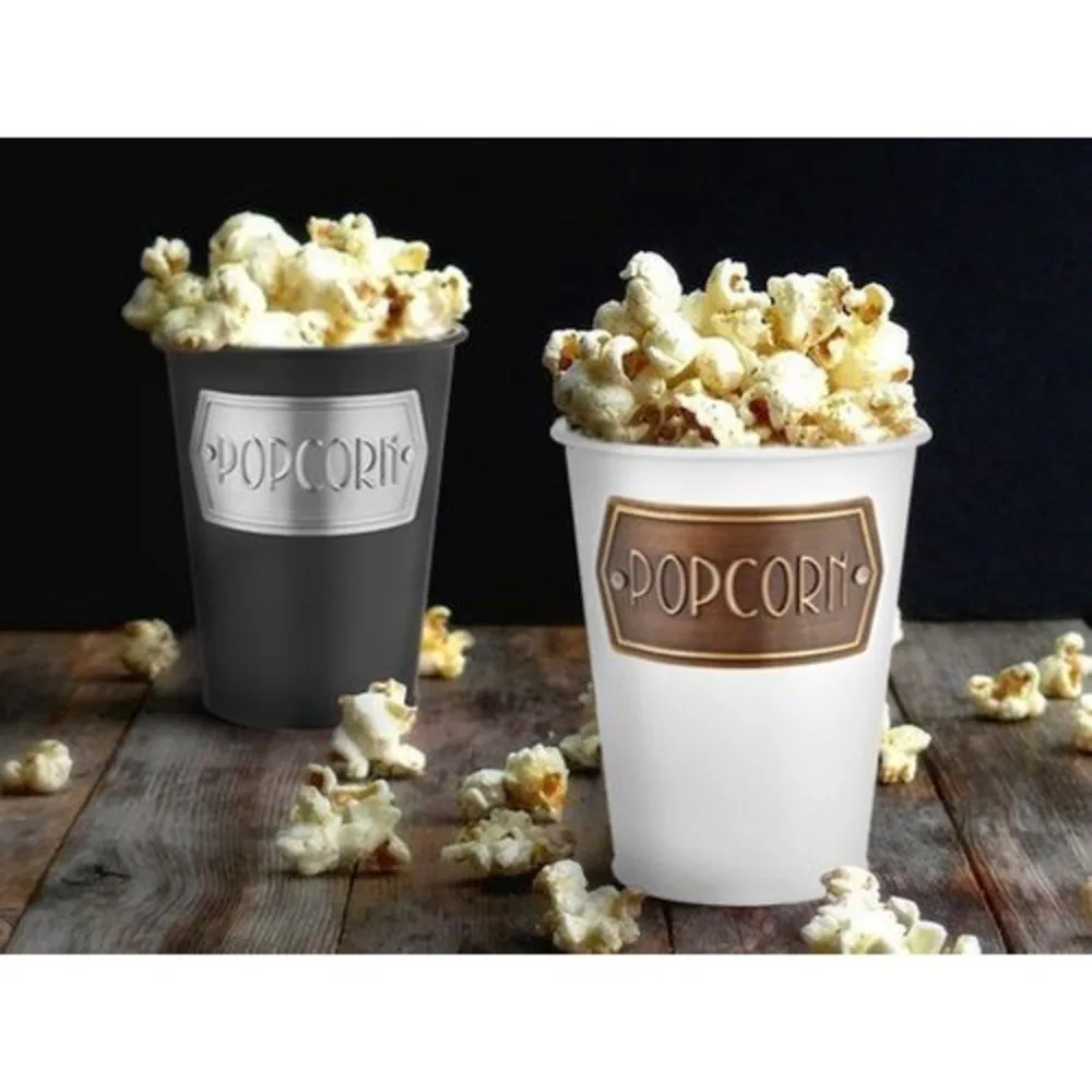 The Mia Popcorn Bowl - White-Gold-Gray Popcorn Bowl Product dimensions 16 (H) x 12 (W) x 12 (D)