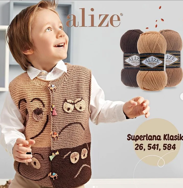 Alize superlana klasik  Lágy Fonál számára Kötés valamint Horgolás akril Befűz  multicolour Állott ízetlen Szvetter Posztóáru beanies