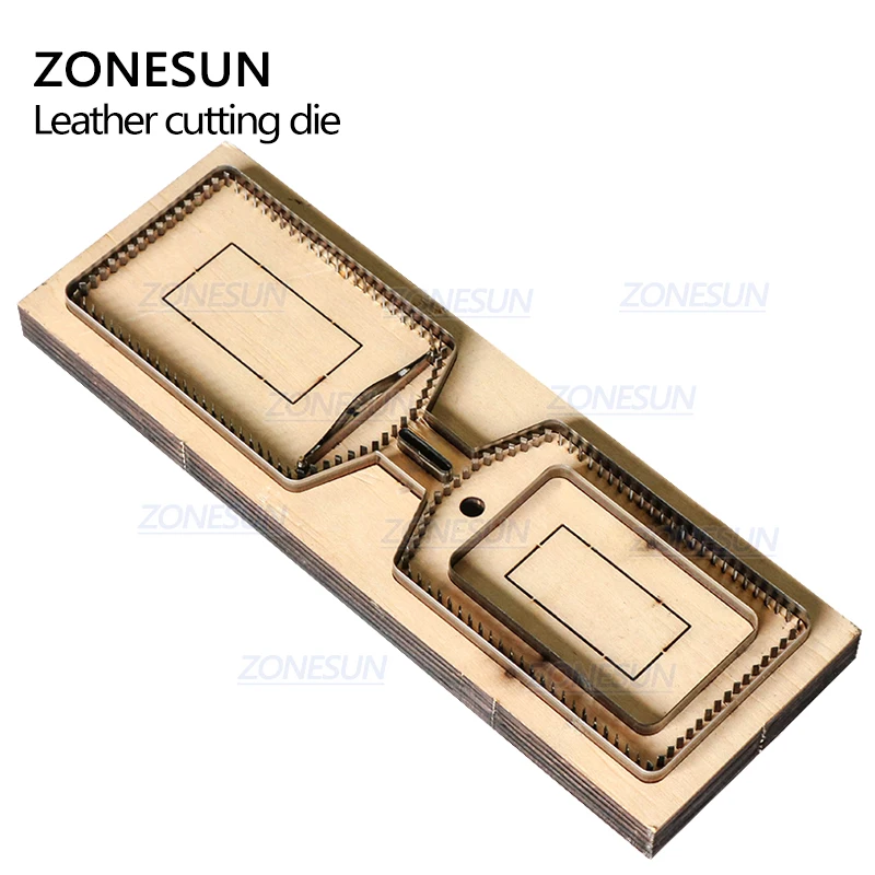 ZONESUN Name ID Card Badge Holder Custom Leather Cutting Die Punching Handicraft Tool Cutter Mold DIY Wallet Die Cut Clicker Die