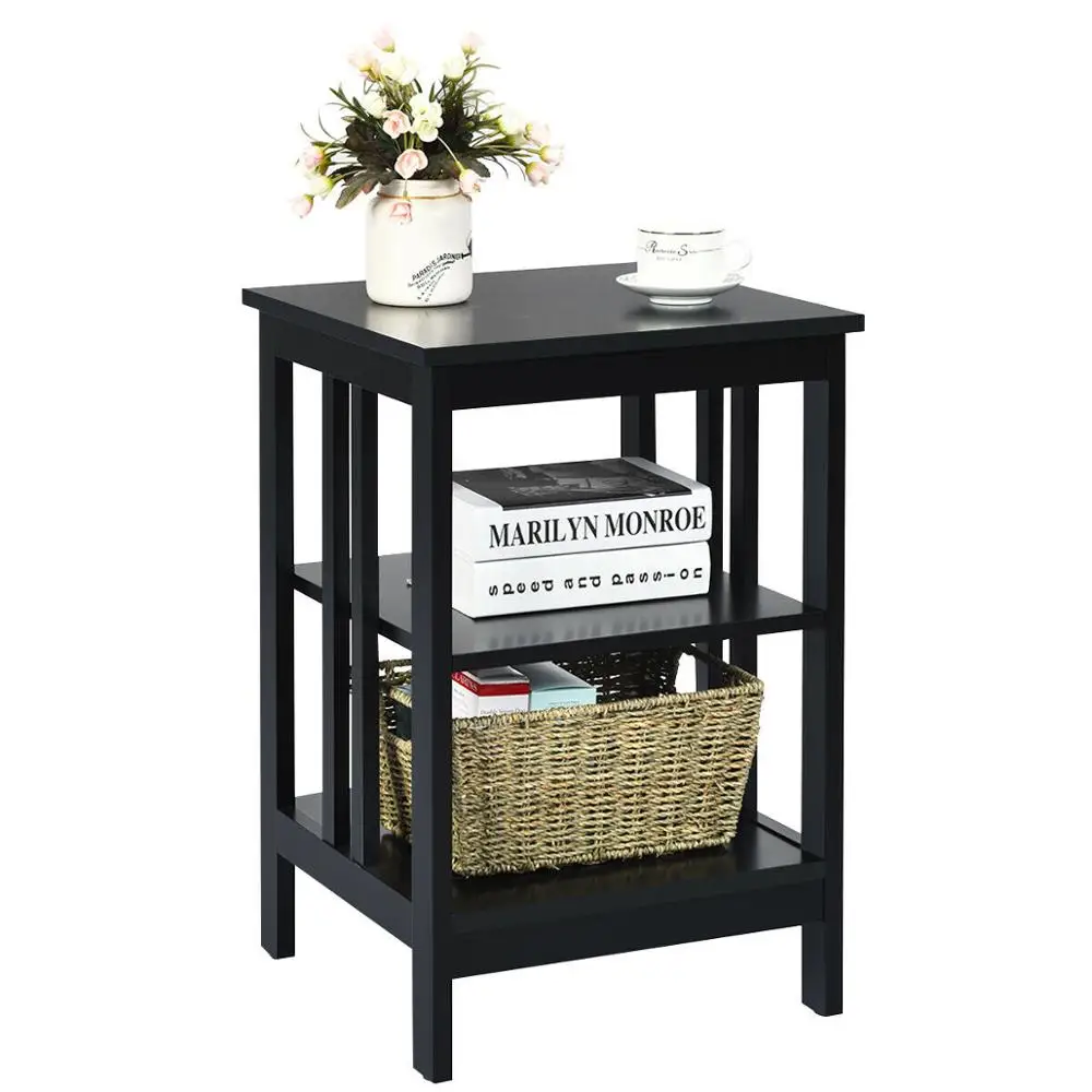 3-tier Side Table Nightstand Sofa End Table Storage Display Shelf  HW65689