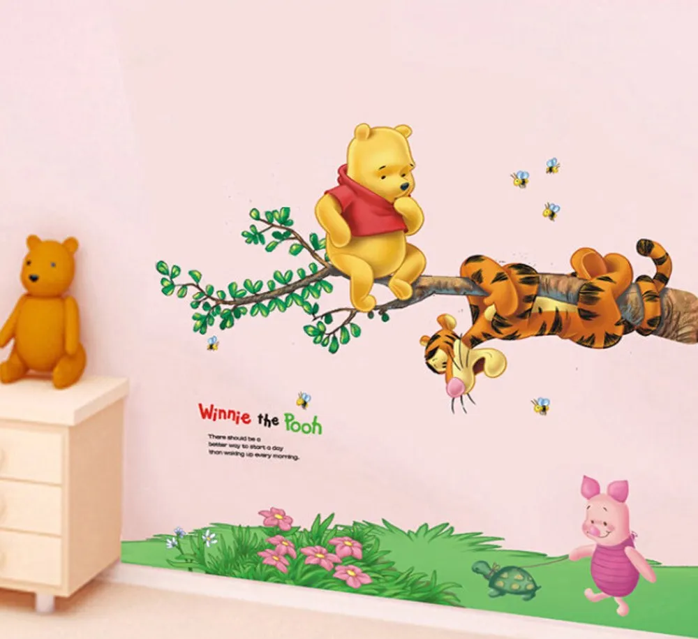 Wall decorative vinyl Winnie the Pooh and his friends. Decoration. Decorative wall stickers. Adhesive Vinyl