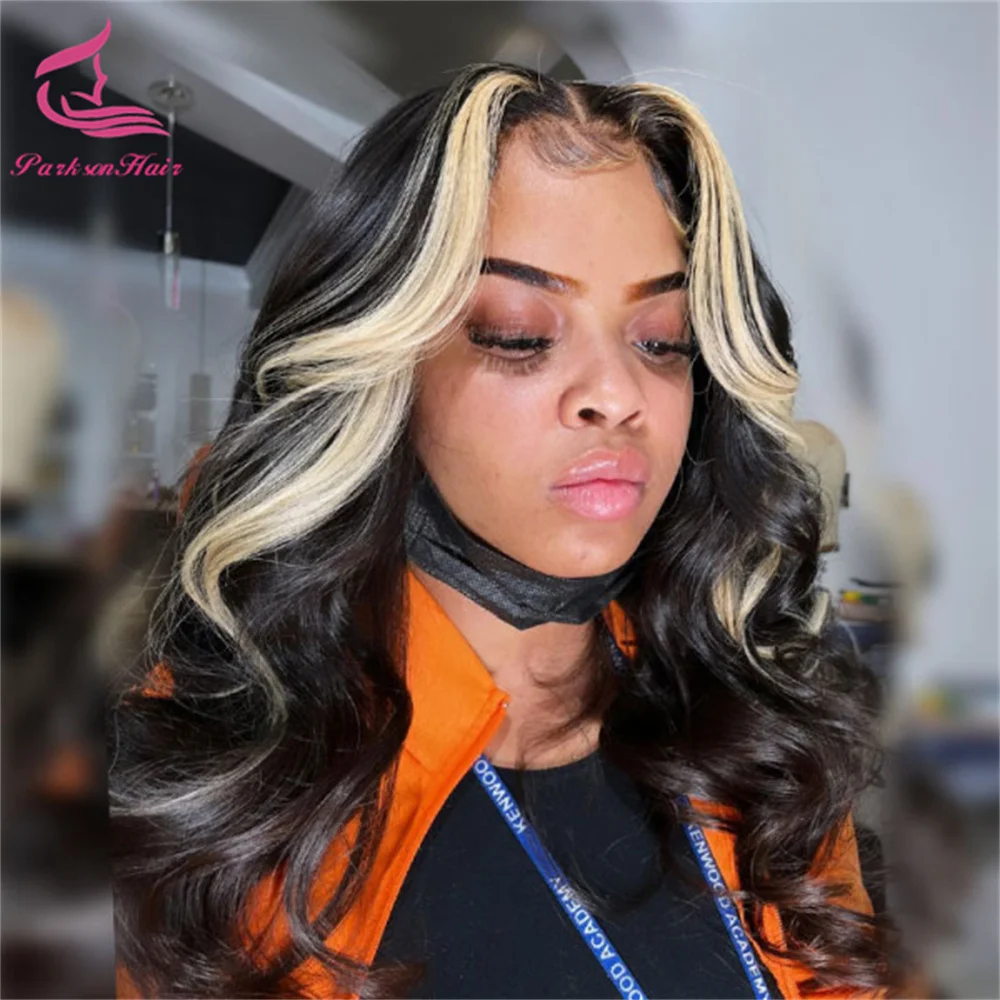 تسليط الضوء على شقراء 13x4 13x6 HD الدانتيل الشفاف شعر مستعار أمامي شعر الإنسان البرازيلي PrePlucked 613 الملونة الدانتيل الباروكات الأمامية للنساء