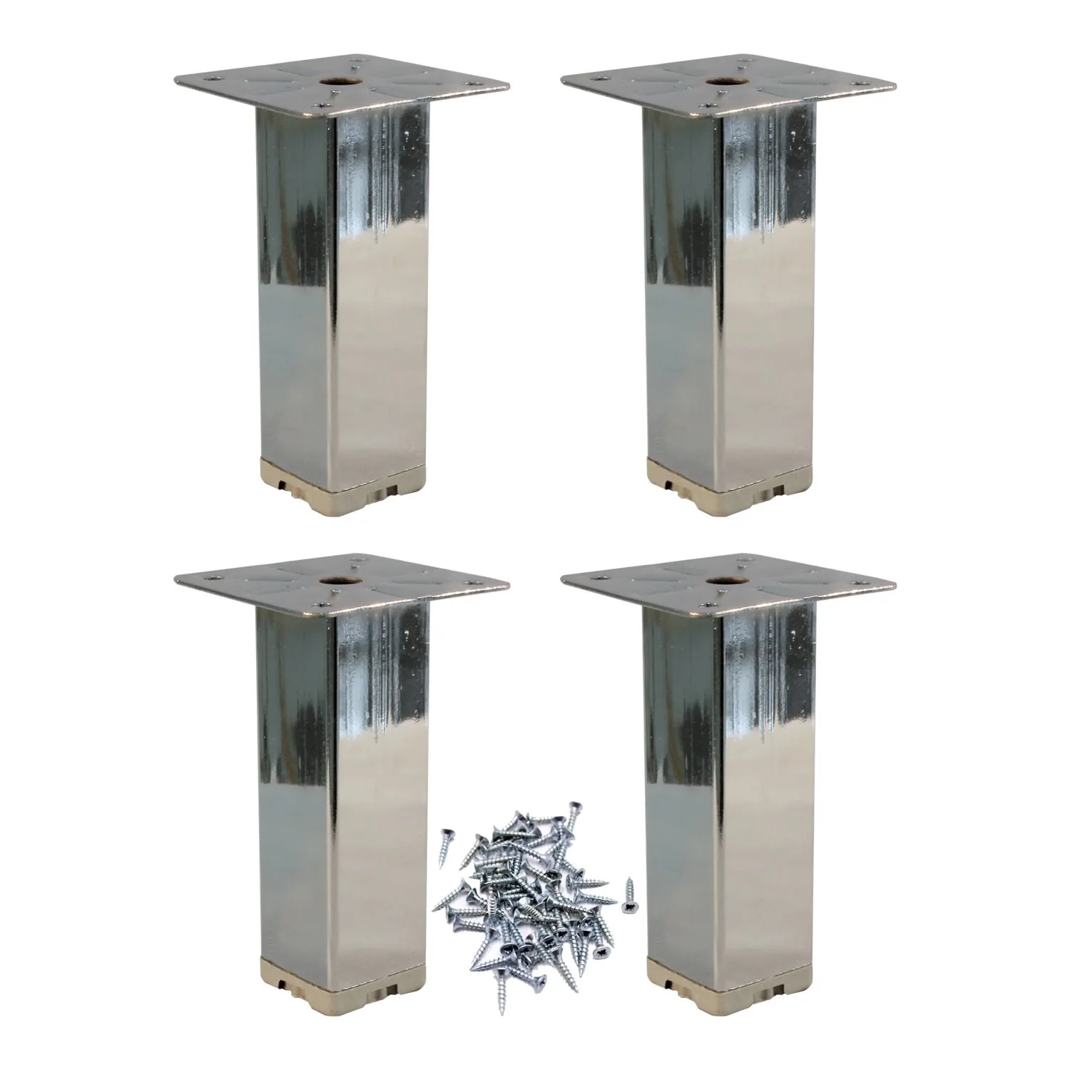 

4 pcs 30X30 mm square Metal Sofa Cabinet Bench Furniture Plinth Pillar stainless steel + screws Furniture repair parts