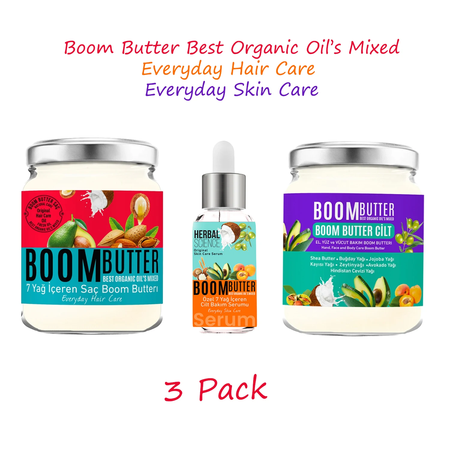 

BOOM BUTTER Hair Skin Care Oil 190 ML Hair Cream Skin Cream Natural Oil Hair Booster Plump Moisturize