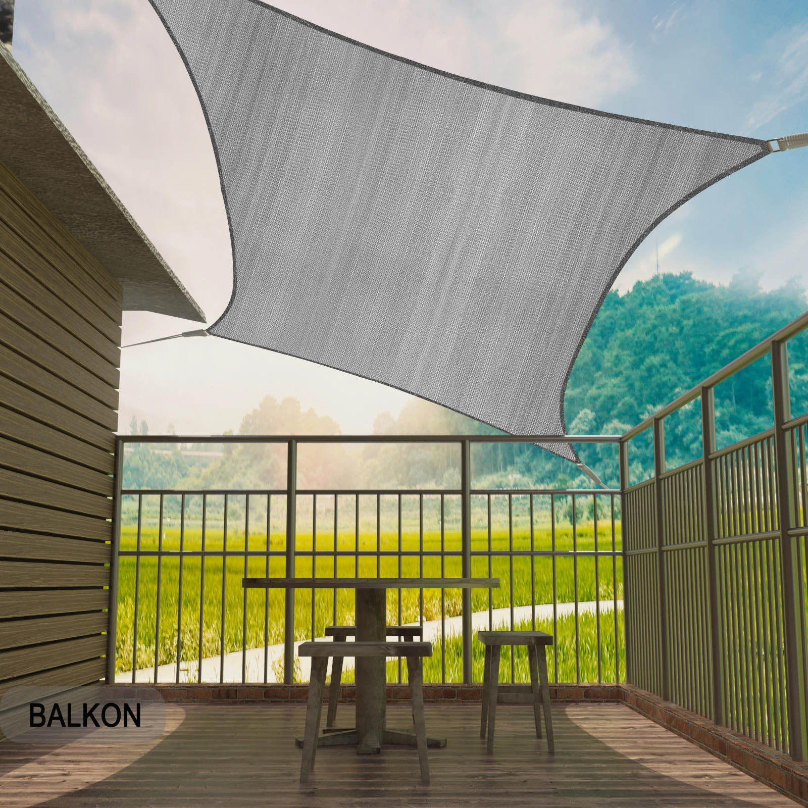 1PC UV Protection Shade Sail Sun Protection HDPE Permeable Sun Shelter for Garden Patio Pool Shade Sail Awning Camping Outdoor