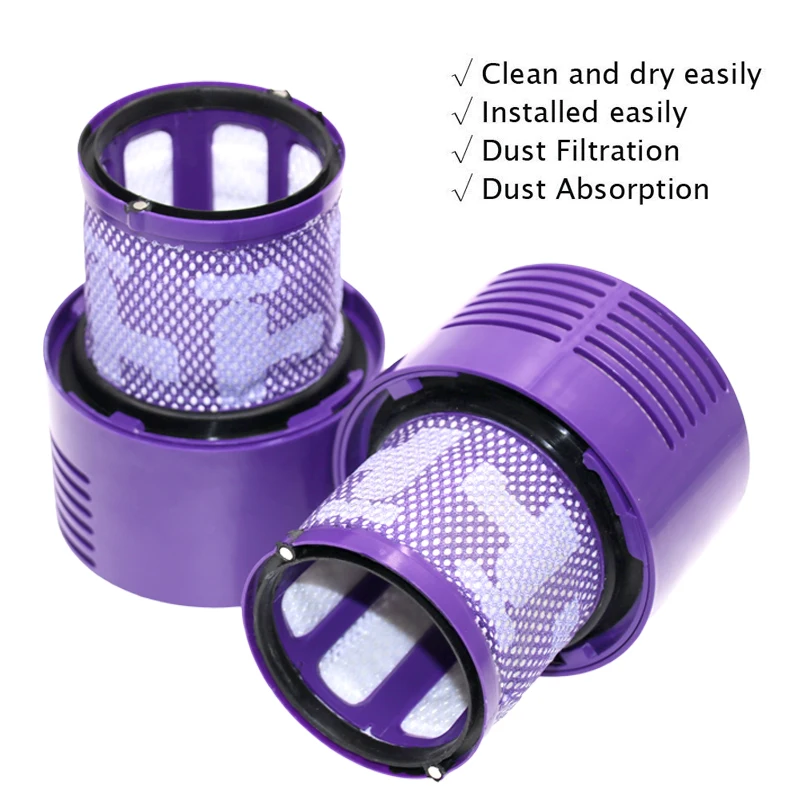 Replacement V10 Filters for Dyson V10 Cyclone Series, V10 Absolute, V10 Animal, V10 Total Clean, SV12, Replace Part No. 969082-0