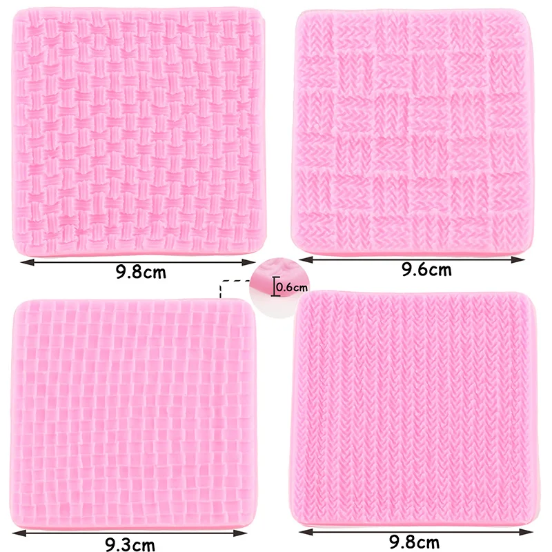 Knitting Sweater Fondant Mold Crochet Texture Silicone Moulds DIY Cake Border Cake Decorating Tools Chocolate Gumpaste Moulds