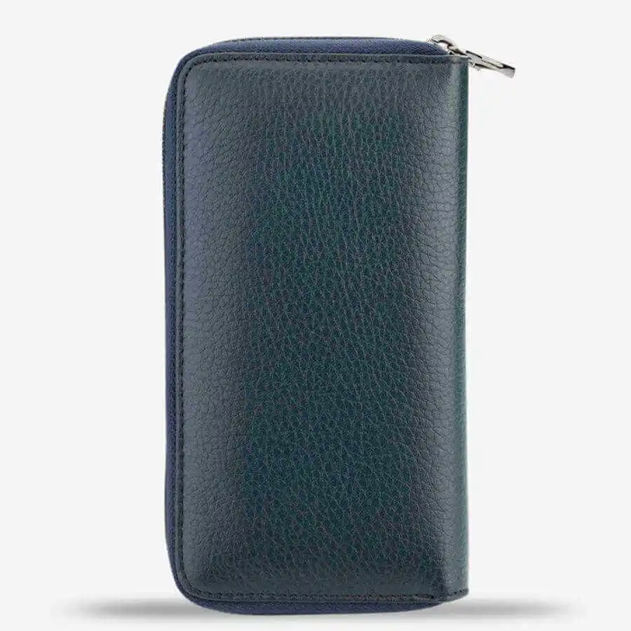 Portafoglio in pelle con cerniera di grandi dimensioni Unisex personalizzabile con supporto per telefono cellulare borsa blu Navy Casual di buona qualità di lusso Naive nuovo