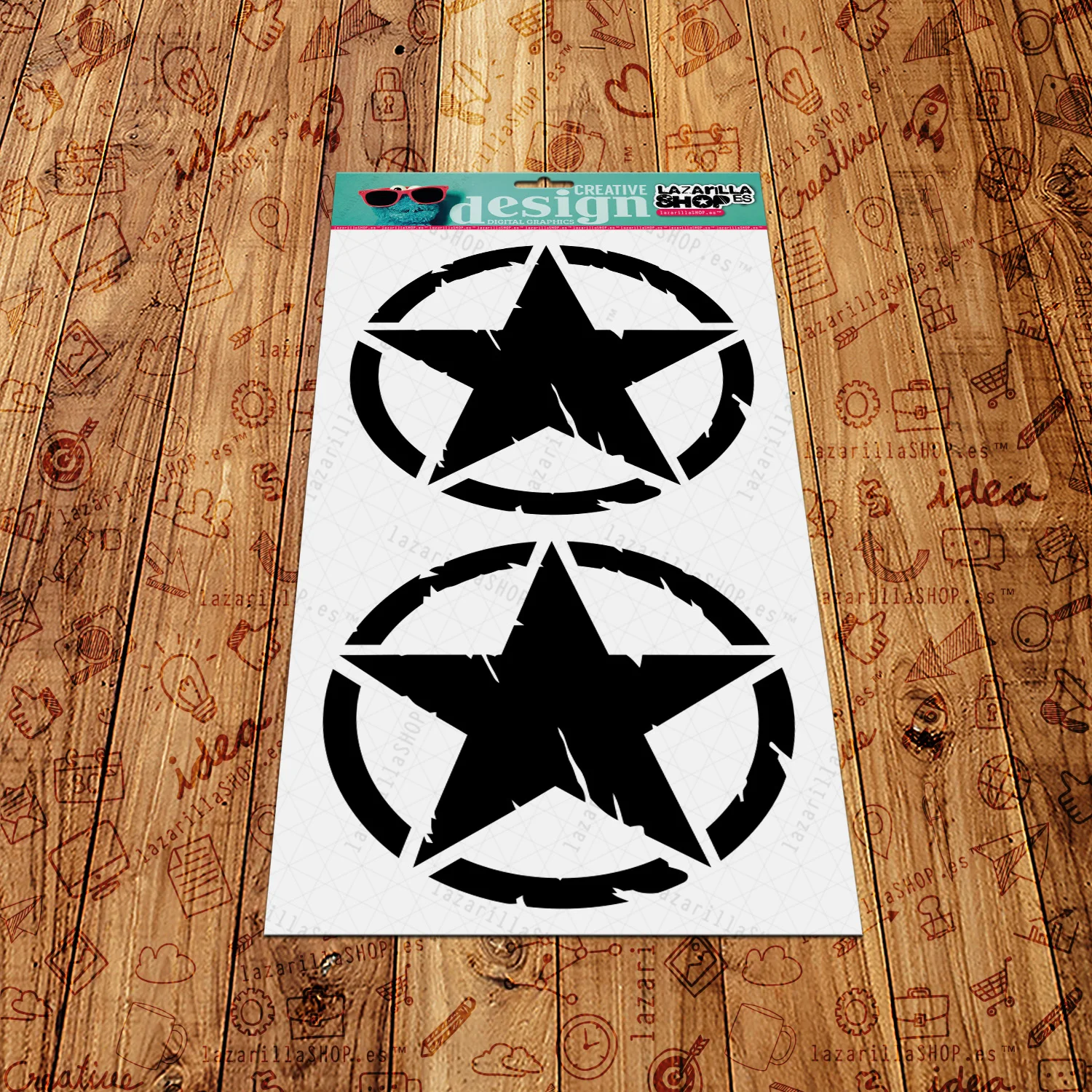 2x military Star US ARMY worn effect 8CM stickers vintage helmet vinyl motorcycle cafe racer ARMY 2 units sticker quality lazarillaSHOP™