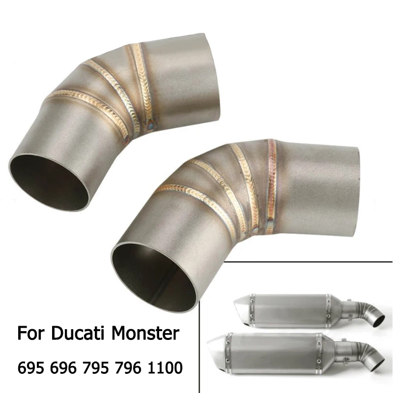 For Ducati Monster 695 696 795 796 1100 Motorcycle Exhaust Mid Link Pipe Connecting Section Slip On Escape 51mm Modified System